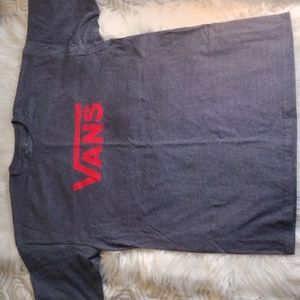 Vans tee short sleeve blue with red logo sz L